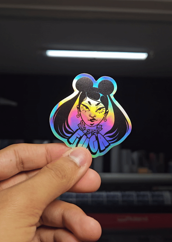 ADESIVOS HOLOGRÁFICOS EM DOBRO - Rei do Sticker