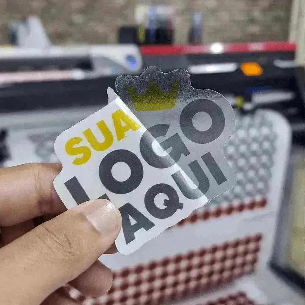 adesivos personalizados - 7x6,5 , 7x5,6 , 7x7 / 1500 und / brilho | etiquetas personalizadas - 4x4 cm / 2000 und - Rei do Sticker