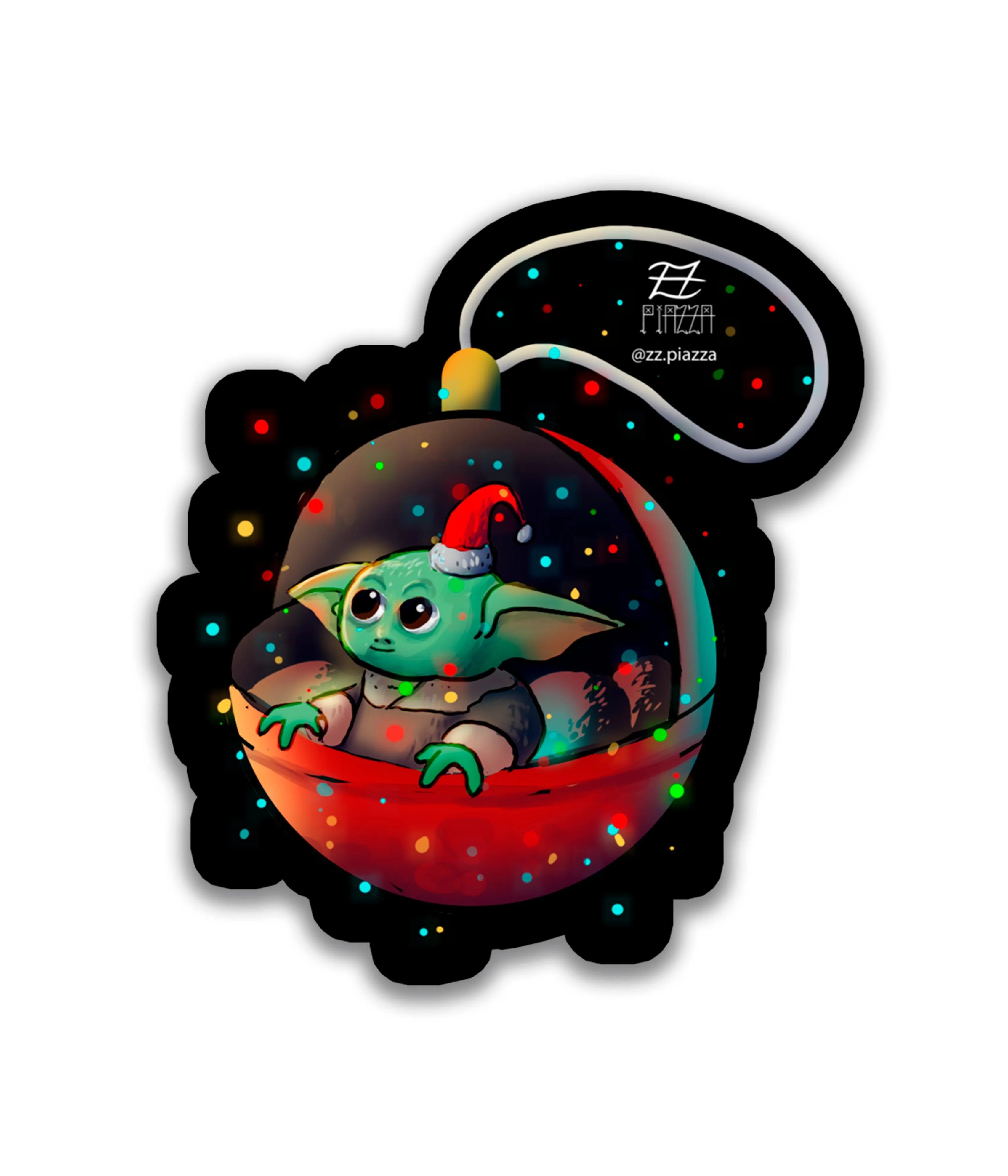 Baby yoda natal - Rei do Sticker