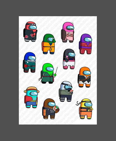 Cartela Among - Rei do Sticker