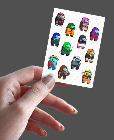 Cartela Among - Rei do Sticker