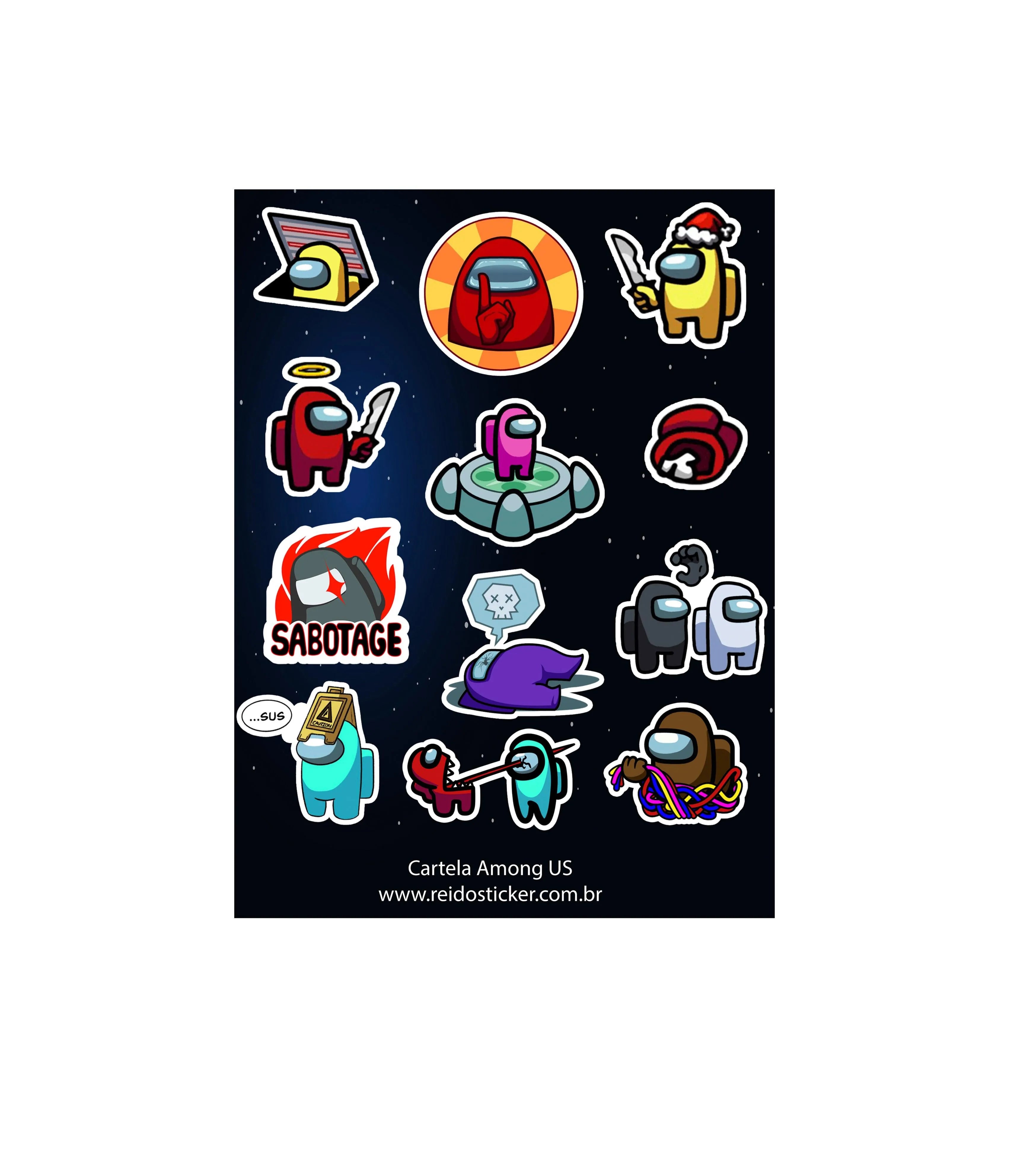 Cartela Among - Rei do Sticker