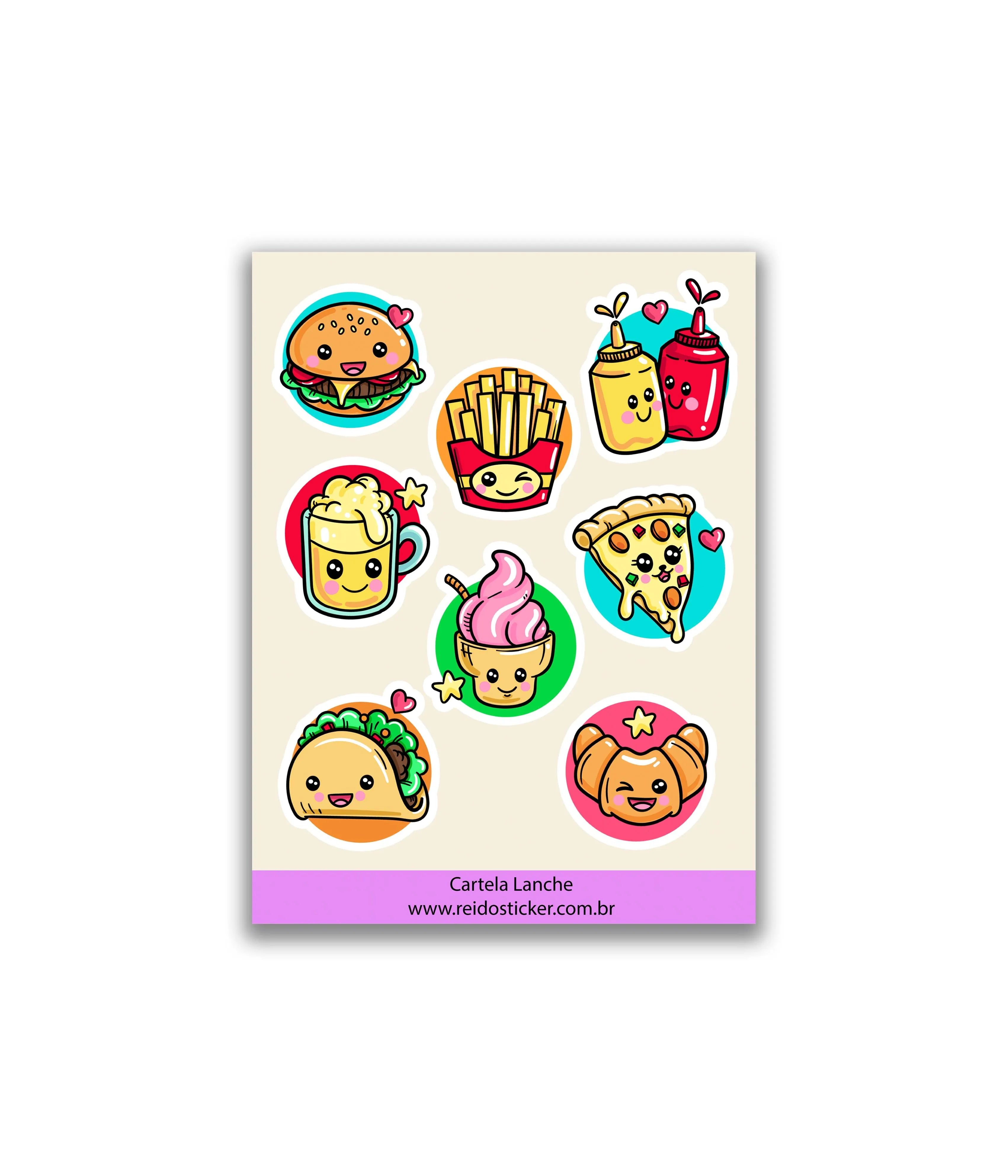 Cartela Lanche - Rei do Sticker