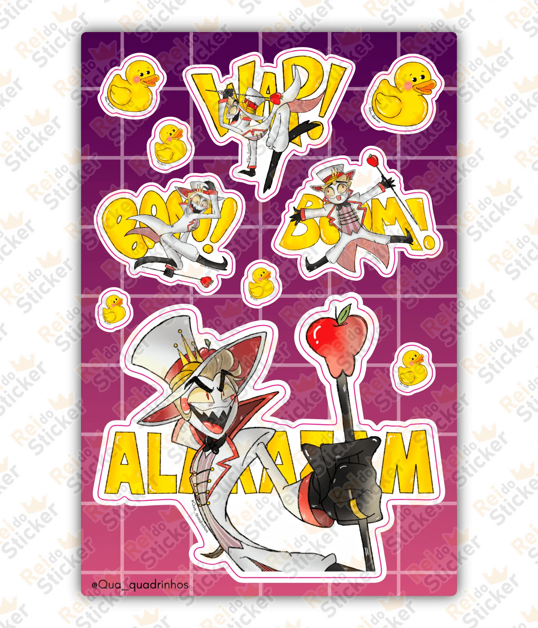 Cartela Lucifer - Hazbin Hotel - Rei do Sticker