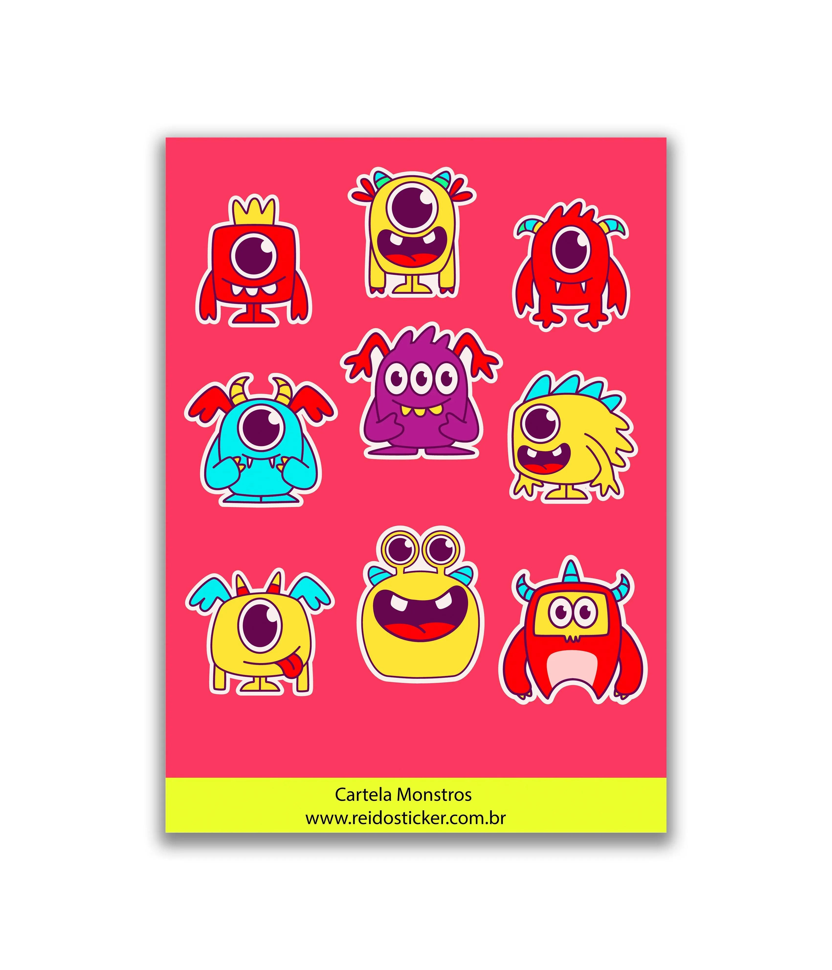Cartela Monstros - Rei do Sticker
