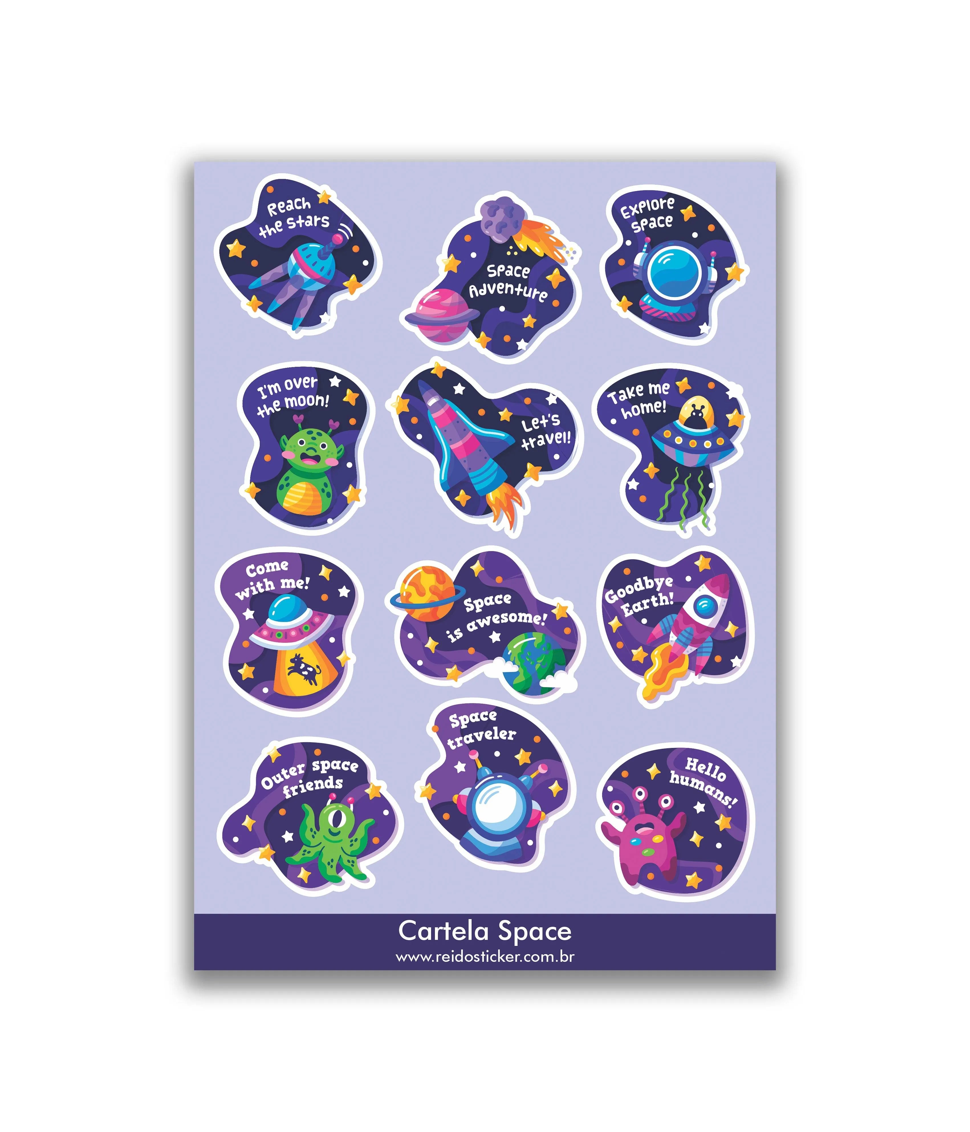 Cartela Space - Rei do Sticker