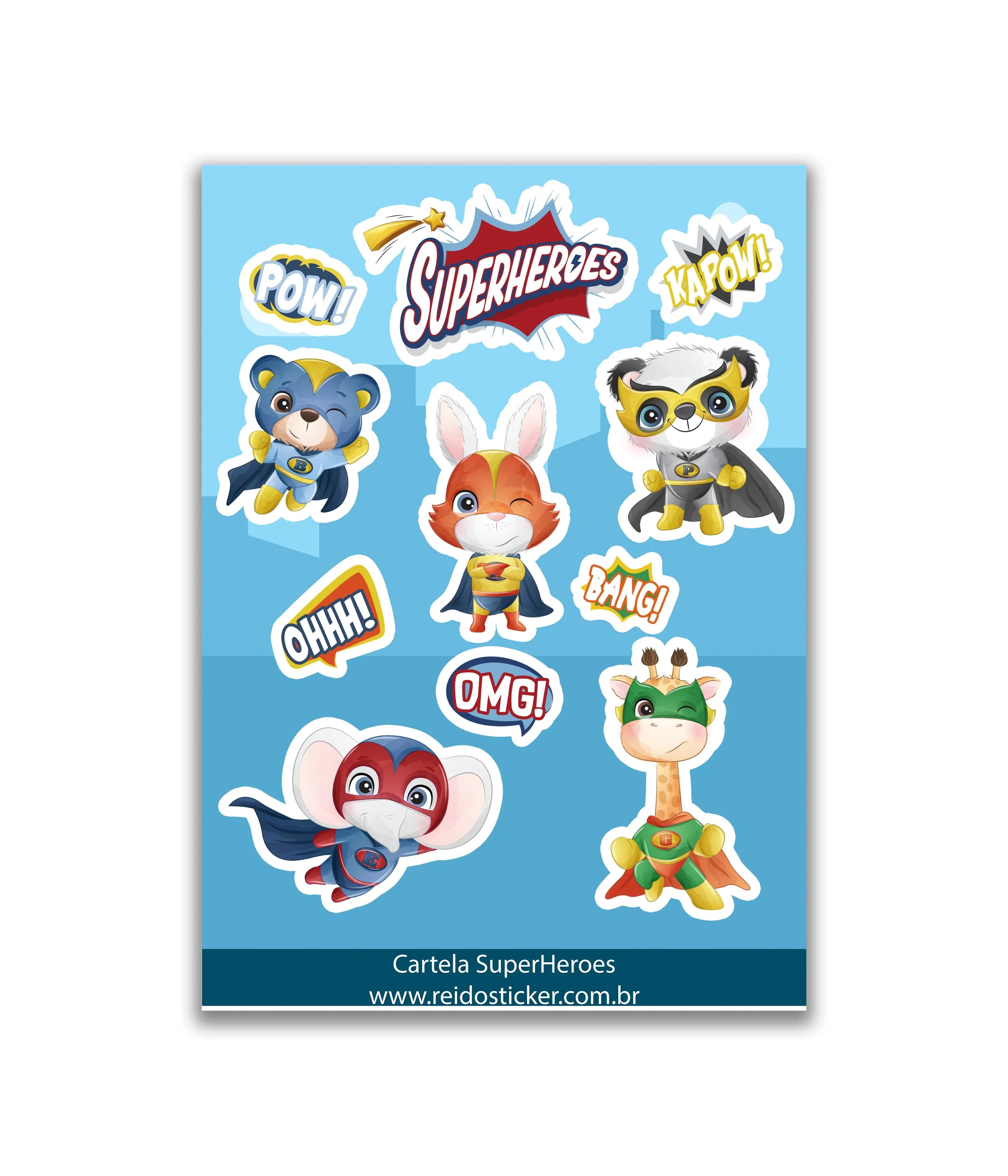 Cartela SuperHeroes - Rei do Sticker