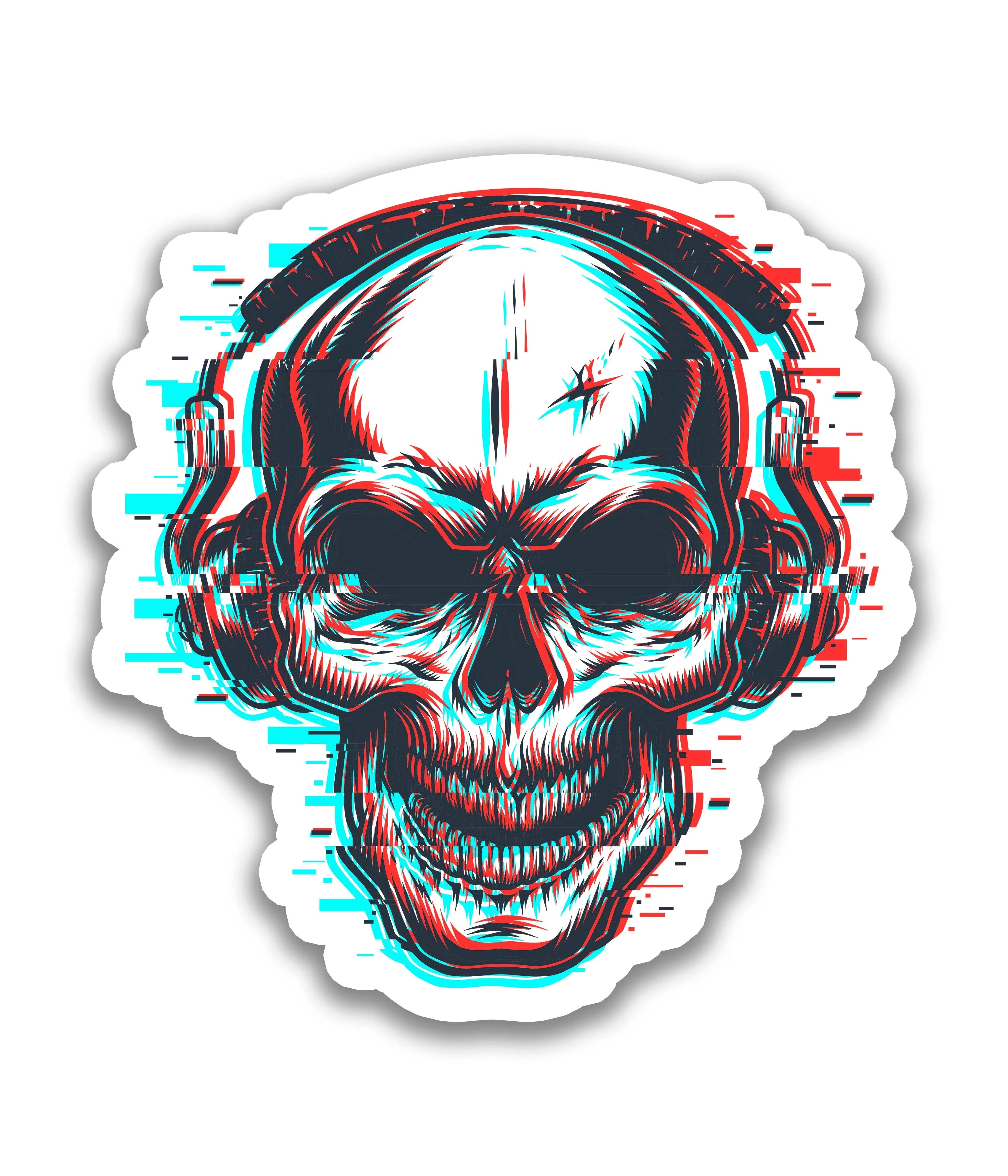 Caveira Glitch - Rei do Sticker