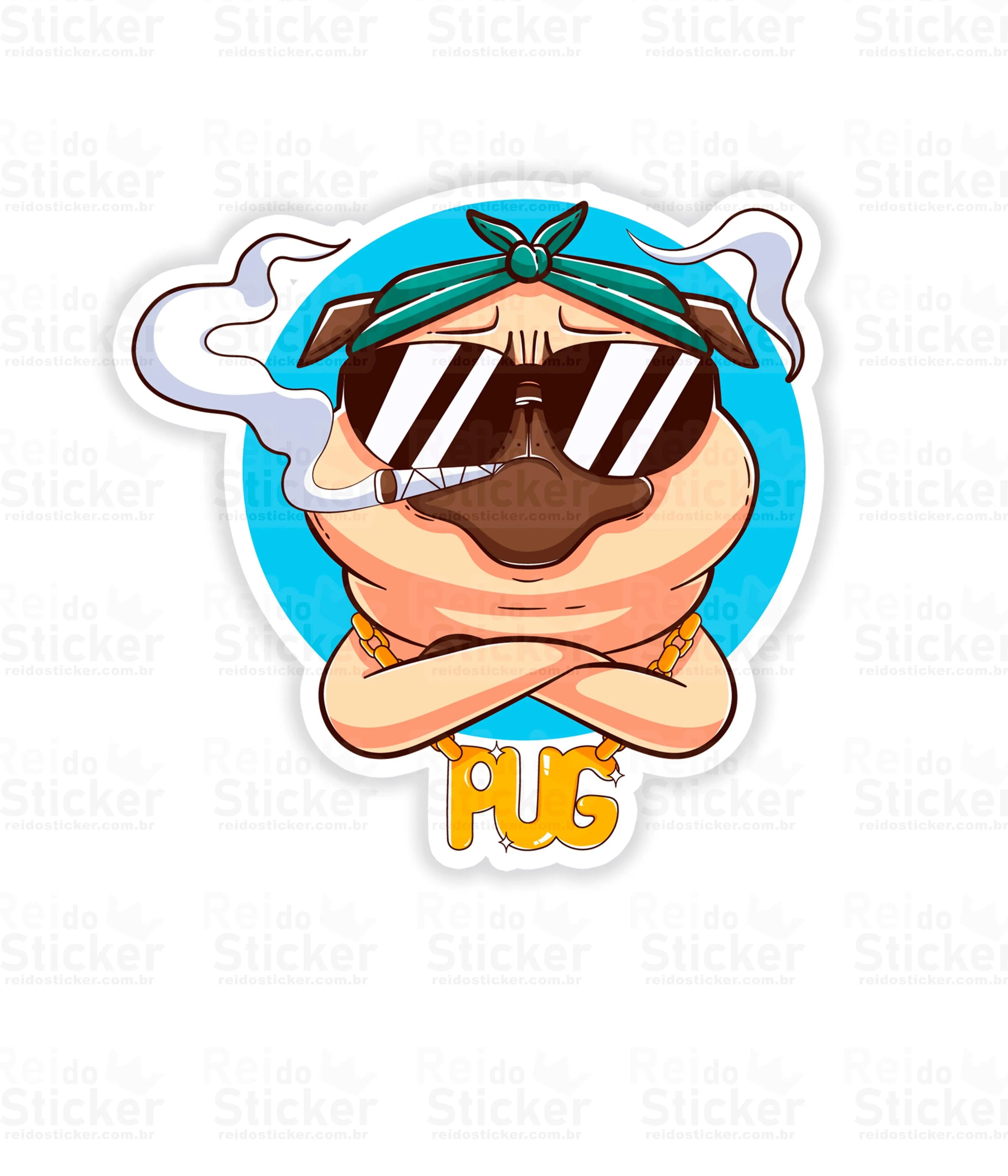 Pug Mal - Rei do Sticker