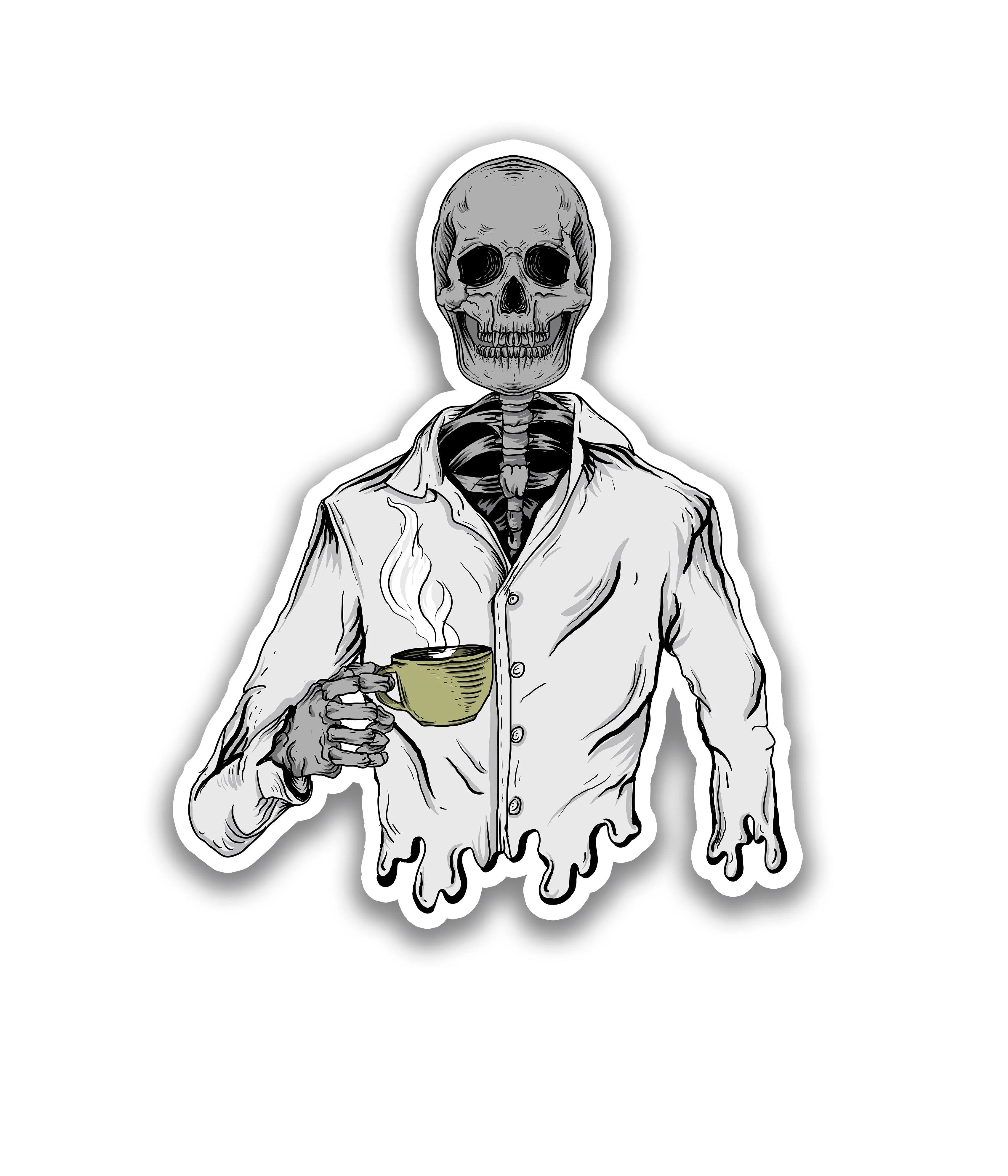 tomando cafe - Rei do Sticker
