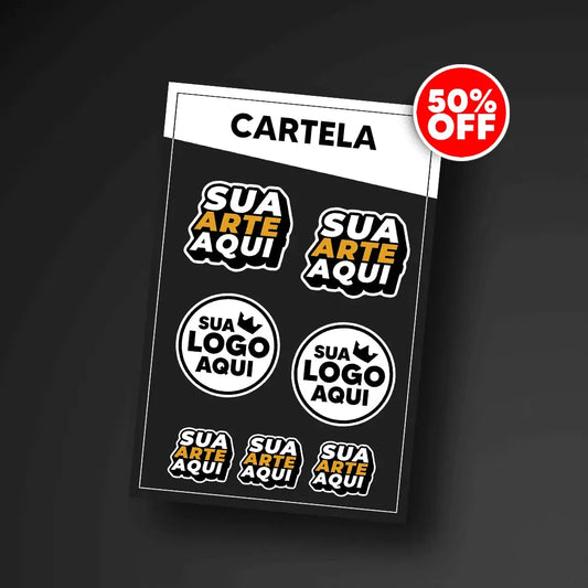 25 CARTELAS ADESIVAS - Rei do Sticker