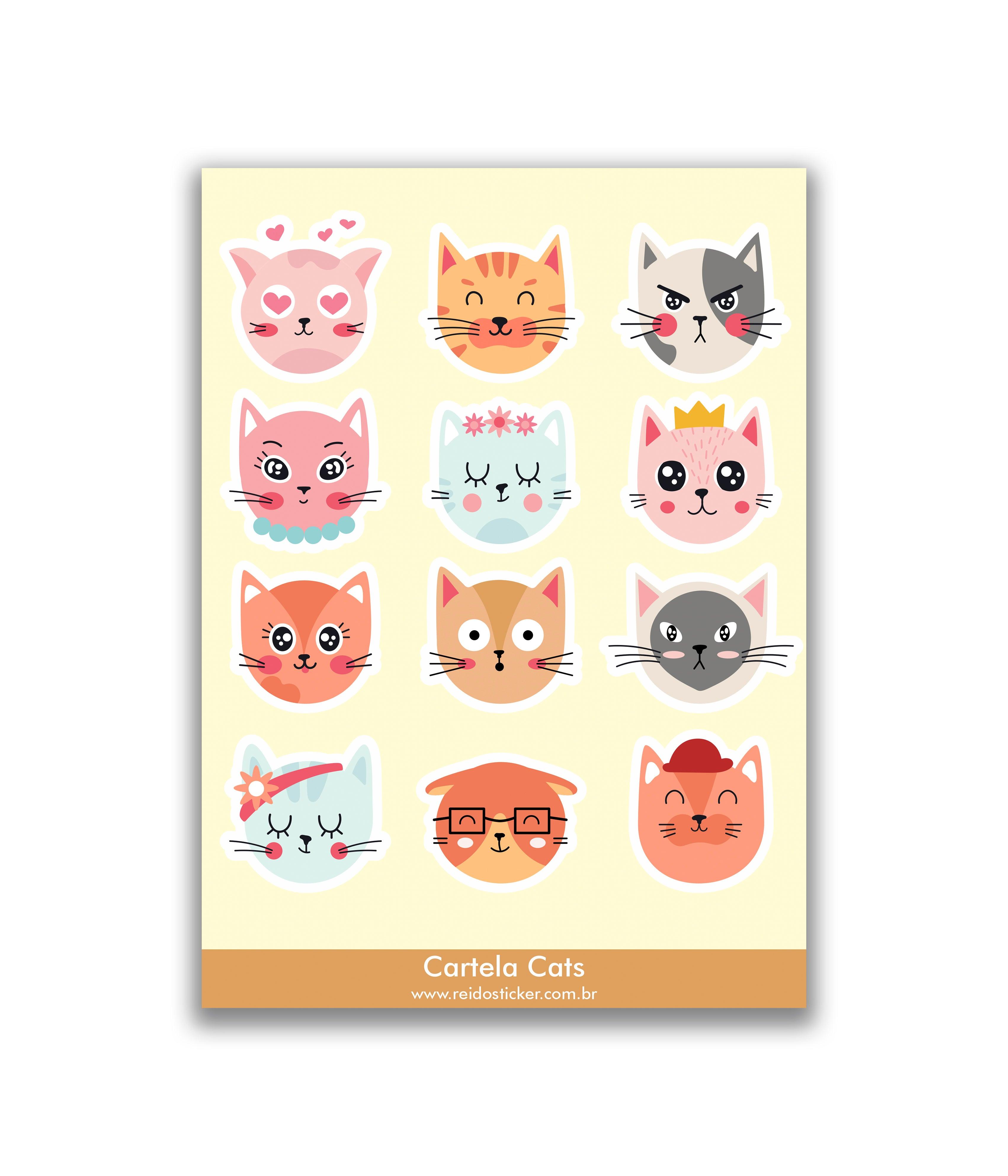 Cartela Cats - Rei do Sticker