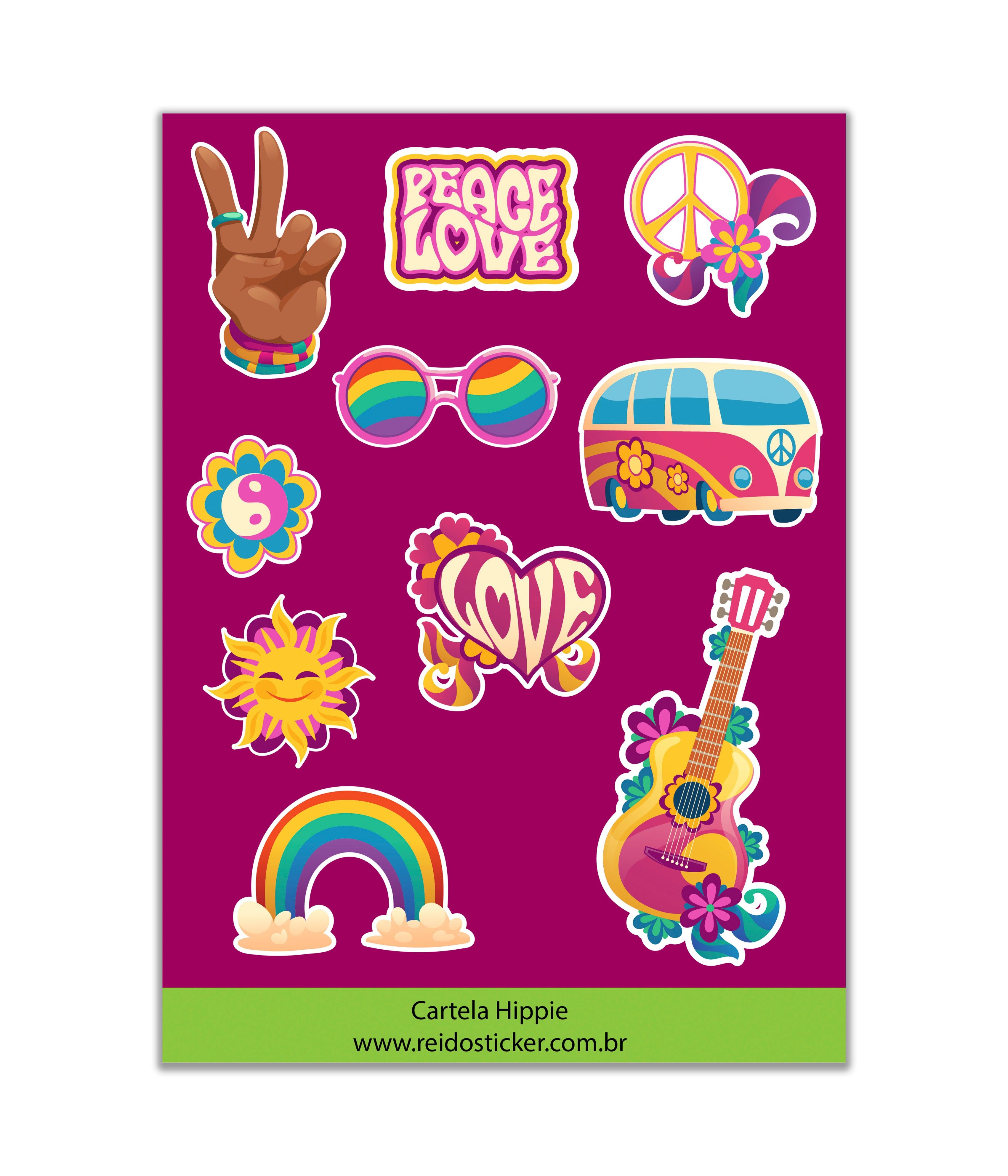 Cartela Hippie - Rei do Sticker