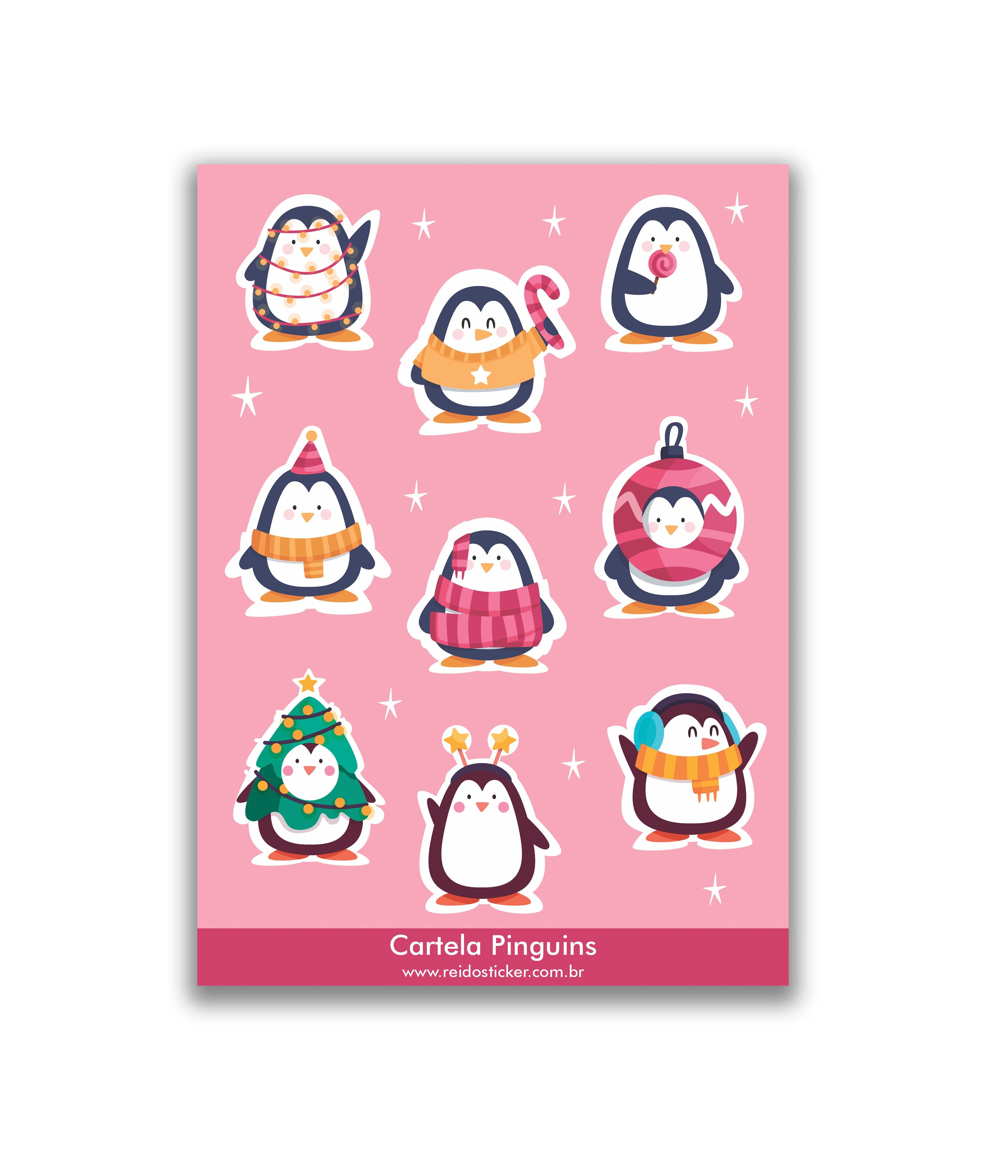 Cartela Pinguins - Rei do Sticker