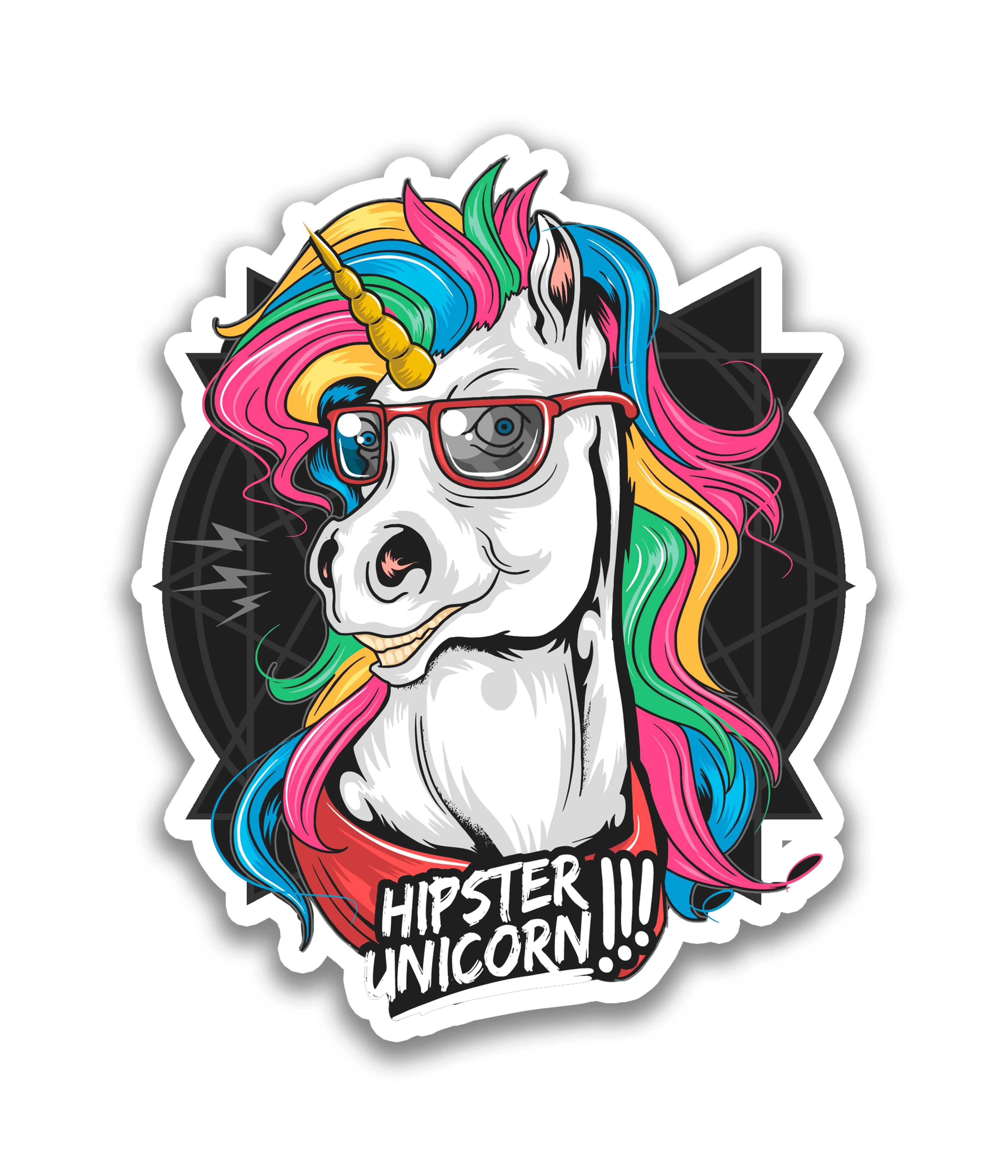 Hipster unicorn - Rei do Sticker