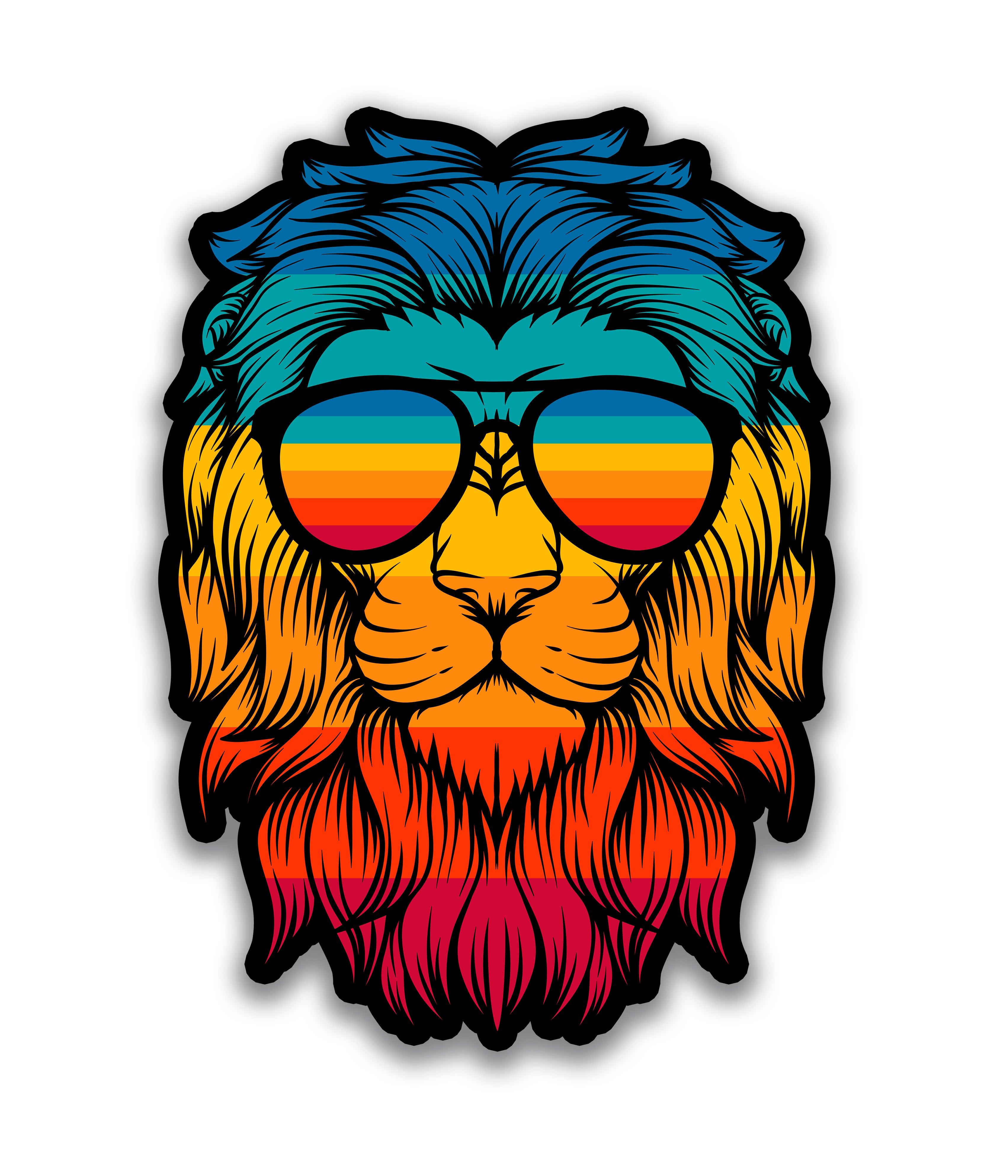 Lion Color - Rei do Sticker