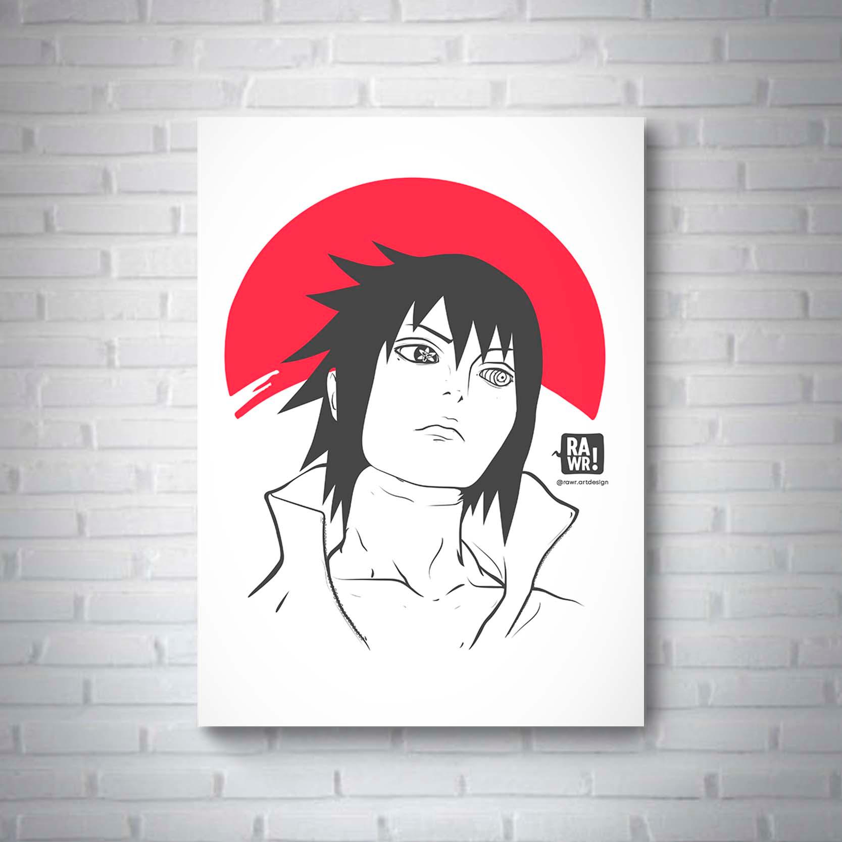 Quadro Sasuke - Rei do Sticker