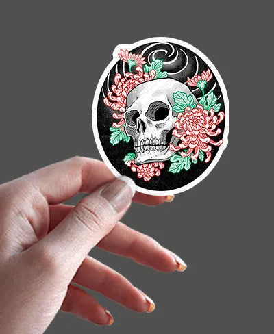 Skull Flowers - Rei do Sticker