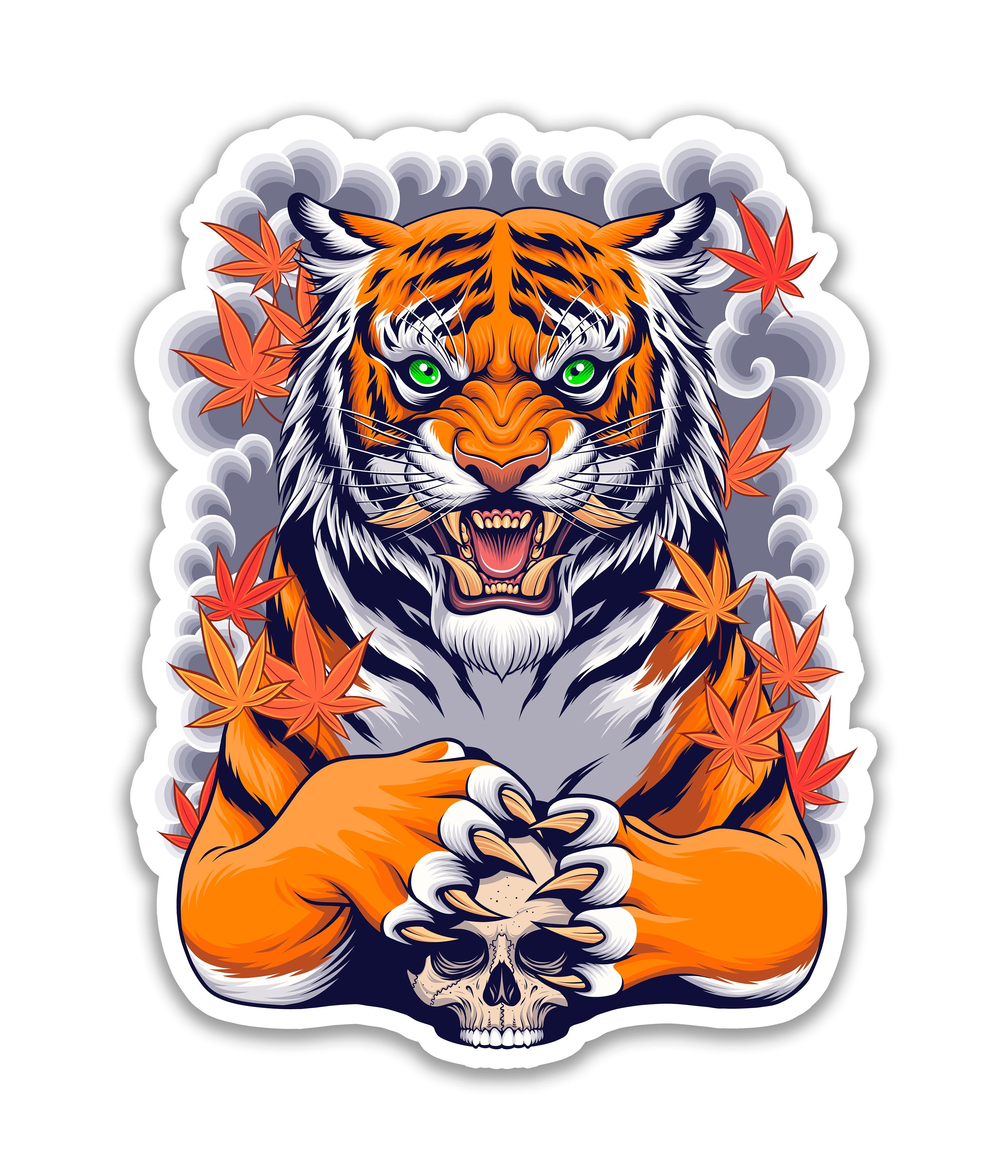 Tigre e o Crânio - Rei do Sticker