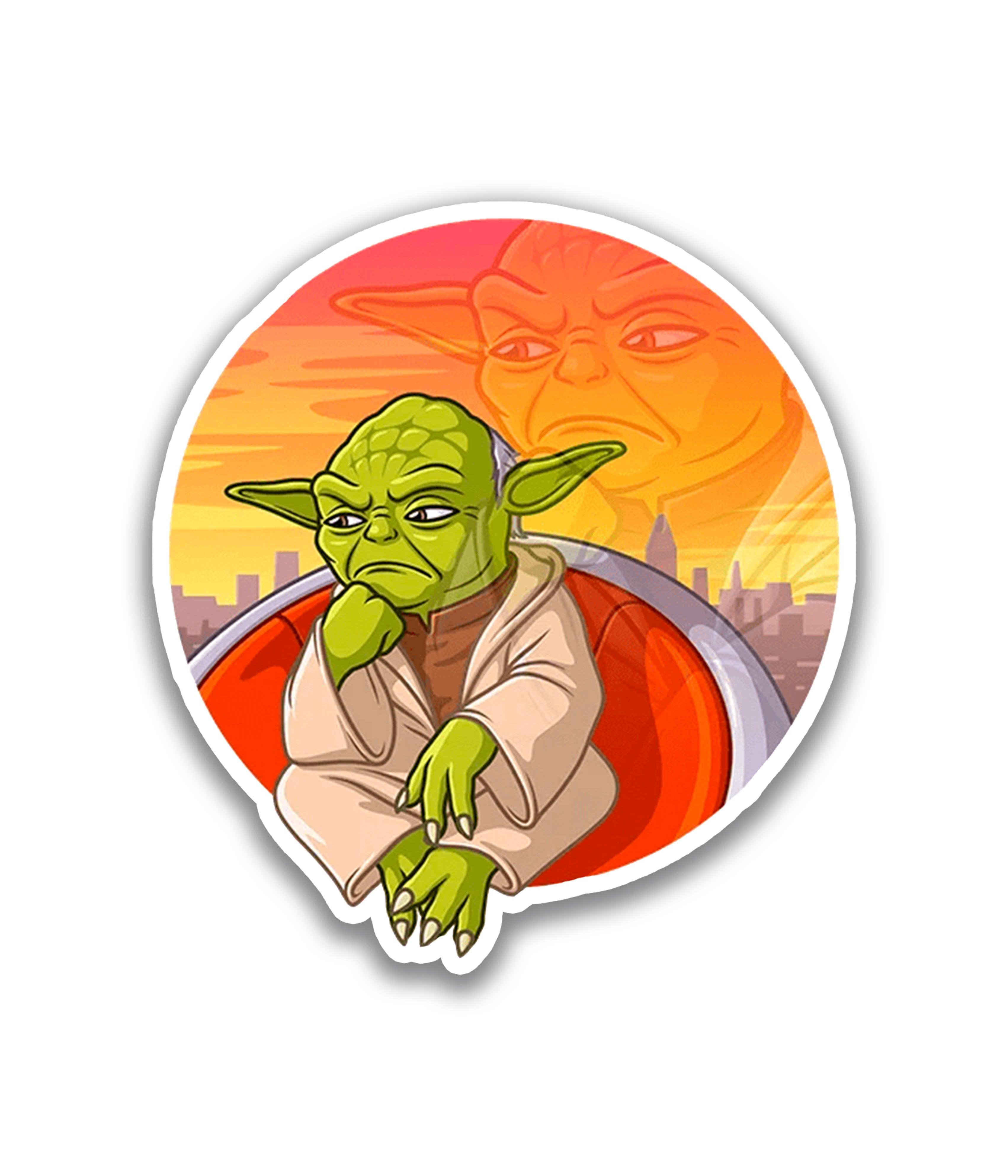 Yoda pensativo - Rei do Sticker